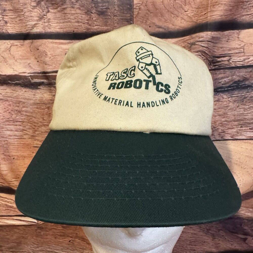 TASC Robotics Beige Green Hat Cap Innovative Material Handling Robot Logo VTG